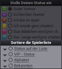 Spielerliste - Sortierung