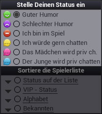 Spielerliste - Status